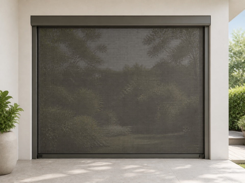 Outdoor screens installed in a contemporary room